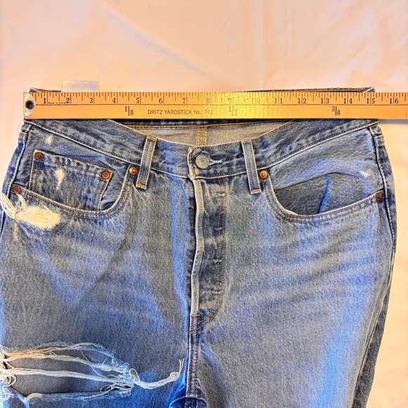 Levi's Light Blue Distressed Boot Cut Jeans - Picture 9 of 13